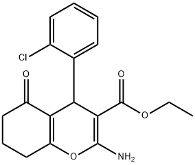ethyl 2-amino-4-(2-chlorophenyl)-5-oxo-5,6,7,8-tetrahydro-4H-chromene-3-carboxylate Struktur