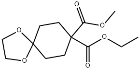 8-ethyl 8-Methyl 1,4-dioxaspiro[4.5]decane-8,8-dicarboxylate Struktur