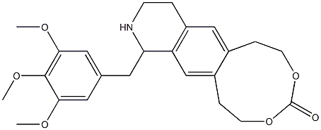 Carbonic  acid,  1,2,3,4-tetrahydro-1-[(3,4,5-trimethoxyphenyl)methyl]-6,7-isoquinolinediyl  diethyl  ester  (9CI) Struktur