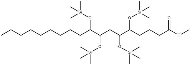 5,6,8,9-Tetrakis[(trimethylsilyl)oxy]octadecanoic acid methyl ester Struktur