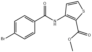 Methyl3-[(4-bromobenzene)amido]thiophene-2-carboxylate Struktur