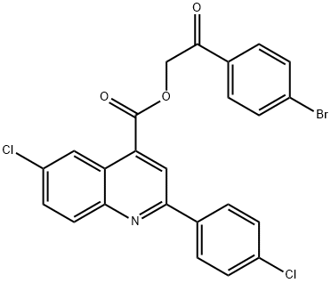 2-(4-bromophenyl)-2-oxoethyl 6-chloro-2-(4-chlorophenyl)-4-quinolinecarboxylate Struktur