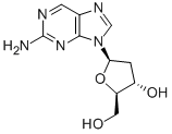 2-AMINO-9-(BETA-D-2-DEOXYRIBOFURANOSYL)PURINE 結構式