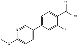 2-Fluoro-4-(6-Methoxypyridin-3-yl)benzoic acid Struktur