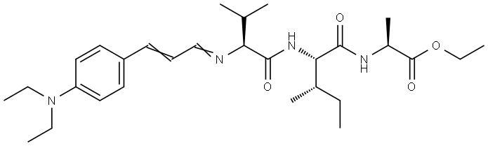 N-[N-[N-[3-[4-(Diethylamino)phenyl]-2-propenylidene]-L-valyl]-L-isoleucyl]-L-alanine ethyl ester Struktur