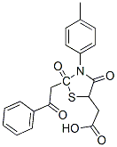 5-carboxymethyl-3-p-tolylthiazolidine-2,4-dione-2-acetophenone Struktur