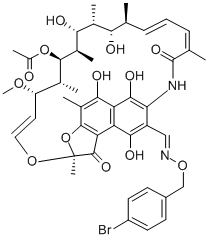 3-[[[(4-ブロモフェニル)メトキシ]イミノ]メチル]リファマイシン 化學(xué)構(gòu)造式