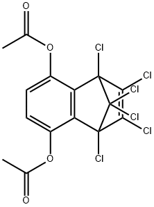 6-(ACETYLOXY)-1,8,9,10,11,11-HEXACHLOROTRICYCLO[6.2.1.0(2,7)]UNDECA-2,4,6,9-TETRAEN-3-YL ACETATE Struktur