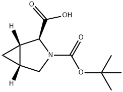 [1S-, 2R-, 5R-]3-Aza-bicyclo[3.1.0]hexane-2,3-dicarboxylic acid 3-tert-butyl ester Struktur
