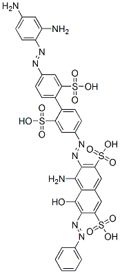 7-Naphthalenedisulfonic acid, 4-amino-3-[[4'-[(2,4-diaminophenyl)azo]-2,2'-disulfo[1,1'-biphenyl]2 。 4-Amino-3-[[4'-[(2,4-diaminophenyl)azo]-2,2'-disulfo(1,1'-biphenyl)-4-yl]azo]-5-hydroxy-6-(phenylazo)-2,7-naphthalenedisulfonic acid 。 2,7-naphthalenedisulfonic acid, 4-amino-3-[[4'-[(2,4-diaminophenyl)azo]-2,2'-di 。 Struktur