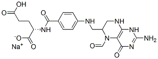N-[4-[[(2-氨基-5-甲酰基-3,4,5,6,7,8-六氫-4-氧代-6-蝶啶基)甲基]氨基]苯甲?；鵠-L-谷氨酸鈉鹽 結(jié)構(gòu)式