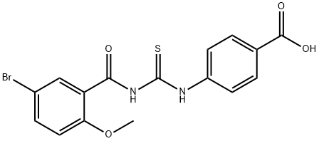 4-[[[(5-BROMO-2-METHOXYBENZOYL)AMINO]THIOXOMETHYL]AMINO]-BENZOIC ACID Struktur