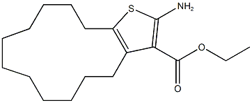 ethyl 2-amino-5,6,7,8,9,10,11,12,13,14-decahydro-4H-cyclotrideca[b]thiophene-3-carboxylate Struktur