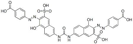4,4'-[carbonylbis[imino(1-hydroxy-3-sulphonaphthalene-6,2-diyl)azo]]dibenzoic acid Struktur