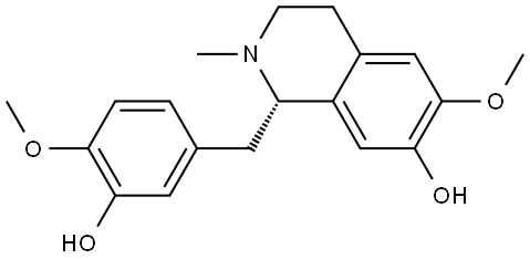 (S)-1,2,3,4-tetrahydro-1-[(3-hydroxy-4-methoxyphenyl)methyl]-6-methoxy-2-methylisoquinolin-7-ol