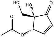 (4S,5S)-4-Acetoxy-5-hydroxy-5-hydroxymethyl-2-cyclopenten-1-one Struktur