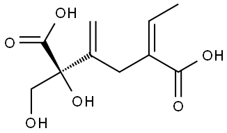 Hexanedioic acid, 5-ethylidene-2-hydroxy-2-(hydroxymethyl)-3-methylene - Struktur
