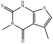2-mercapto-3,5-dimethylthieno[2,3-d]pyrimidin-4(3H)-one Struktur