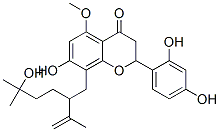 2-(2,4-Dihydroxyphenyl)-2,3-dihydro-7-hydroxy-8-[5-hydroxy-5-methyl-2-(1-methylethenyl)hexyl]-5-methoxy-4H-1-benzopyran-4-one Struktur