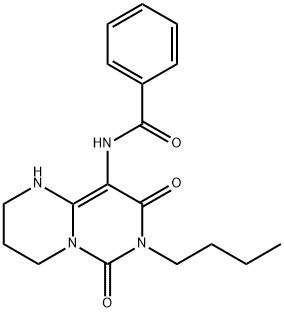 Benzamide,  N-(7-butyl-1,3,4,6,7,8-hexahydro-6,8-dioxo-2H-pyrimido[1,6-a]pyrimidin-9-yl)- Structure