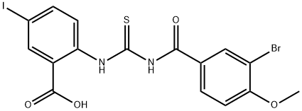 2-[[[(3-BROMO-4-METHOXYBENZOYL)AMINO]THIOXOMETHYL]AMINO]-5-IODO-BENZOIC ACID Struktur