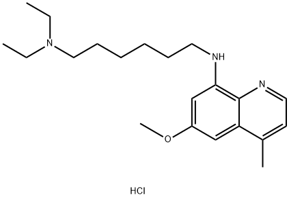 N,N-二乙基-N'-(6-甲氧基-4-甲基-8-喹啉)己烷-1,6-二胺二鹽酸鹽 結(jié)構(gòu)式