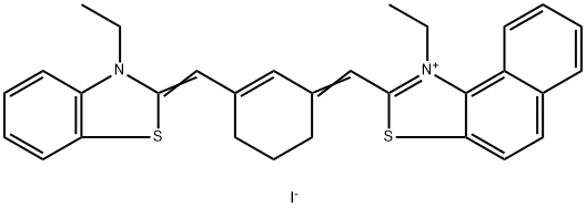 3-ETHYL-2-[(3-([1-ETHYLNAPHTHO[1,2-D][1,3]THIAZOL-2(1H)-YLIDENE]METHYL)-2-CYCLOHEXEN-1-YLIDENE)METHYL]-1,3-BENZOTHIAZOL-3-IUM IODIDE Struktur