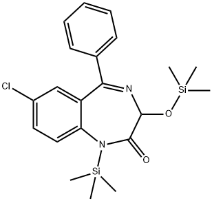 2H-1,4-Benzodiazepin-2-one, 7-chloro-1,3-dihydro-5-phenyl-1-(trimethyl silyl)-3-[(trimethylsilyl)oxy]- Struktur