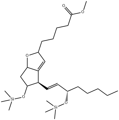 (13E,15S)-6,9-Epoxy-11,15-bis[(trimethylsilyl)oxy]-7,13-prostadien-1-oic acid methyl ester Struktur