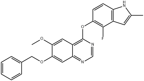 7-(BENZYLOXY)-4-(4-FLUORO-2-METHYL-1H-INDOL-5-YLOXY)-6-METHOXYQUINAZOLINE