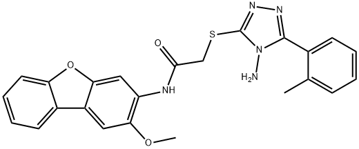 Acetamide, 2-[[4-amino-5-(2-methylphenyl)-4H-1,2,4-triazol-3-yl]thio]-N-(2-methoxy-3-dibenzofuranyl)- (9CI) Struktur