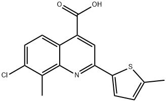 7-CHLORO-8-METHYL-2-(5-METHYLTHIEN-2-YL)QUINOLINE-4-CARBOXYLIC ACID Structure