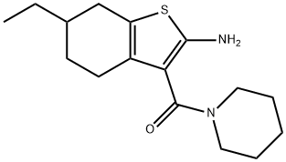 6-ETHYL-3-(PIPERIDIN-1-YLCARBONYL)-4,5,6,7-TETRAHYDRO-1-BENZOTHIEN-2-YLAMINE Struktur