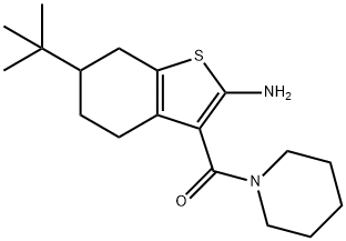 6-TERT-BUTYL-3-(PIPERIDIN-1-YLCARBONYL)-4,5,6,7-TETRAHYDRO-1-BENZOTHIEN-2-YLAMINE Struktur