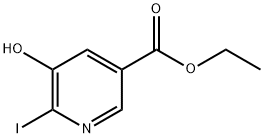 3-Pyridinecarboxylic acid, 5-hydroxy-6-iodo-, ethyl ester Struktur