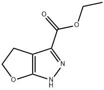 ethyl 4,5-dihydro-1H-furo[2,3-c]pyrazole-3-carboxylate Struktur