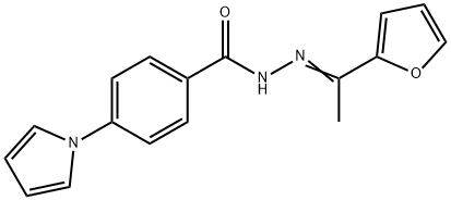 Benzoic acid, 4-(1H-pyrrol-1-yl)-, [1-(2-furanyl)ethylidene]hydrazide (9CI) Struktur