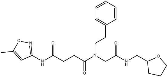 Butanediamide, N-(5-methyl-3-isoxazolyl)-N-[2-oxo-2-[[(tetrahydro-2-furanyl)methyl]amino]ethyl]-N-(2-phenylethyl)- (9CI) Struktur