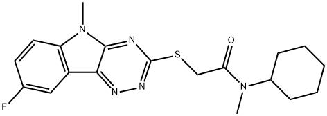 Acetamide, N-cyclohexyl-2-[(8-fluoro-5-methyl-5H-1,2,4-triazino[5,6-b]indol-3-yl)thio]-N-methyl- (9CI) Struktur