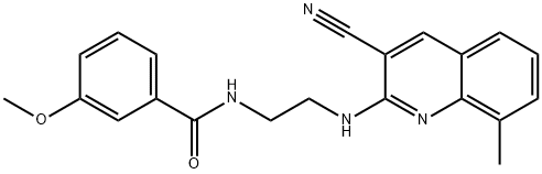 Benzamide, N-[2-[(3-cyano-8-methyl-2-quinolinyl)amino]ethyl]-3-methoxy- (9CI) Struktur