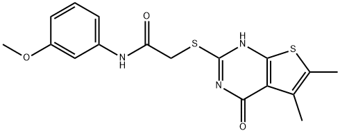 Acetamide, 2-[(1,4-dihydro-5,6-dimethyl-4-oxothieno[2,3-d]pyrimidin-2-yl)thio]-N-(3-methoxyphenyl)- (9CI) Struktur