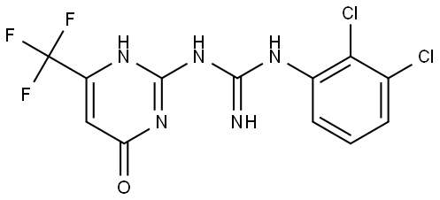 N-(2,3-DICHLOROPHENYL)-N-(4-HYDROXY-6-(TRIFLUOROMETHYL)PYRIMIDIN-2-YL)GUANIDINE Struktur