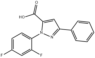 1-(2,4-DIFLUOROPHENYL)-3-PHENYL-1H-PYRAZOLE-5-CARBOXYLIC ACID Struktur