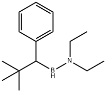 Diethylamino(2,2-dimethyl-1-phenylpropyl)borane Struktur