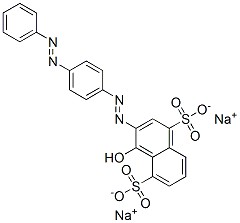 4-Hydroxy-3-[[4-(phenylazo)phenyl]azo]naphthalene-1,5-disulfonic acid disodium salt Struktur
