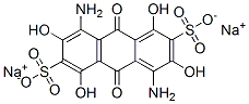 4,8-Diamino-9,10-dihydro-1,3,5,7-tetrahydroxy-9,10-dioxoanthracene-2,6-disulfonic acid disodium salt Struktur