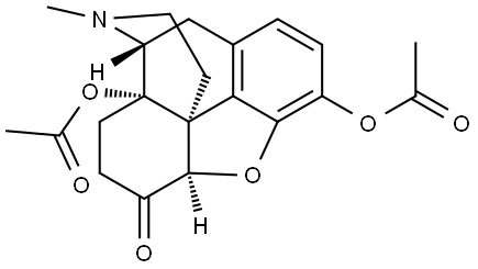 (5alpha)-4,5-epoxy-17-methyl-6-oxomorphinan-3,14-diyl diacetate Struktur
