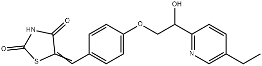 (E)-5-(4-(2-(5-Ethylpyridin-2-yl)-2-hydroxyethoxy)benzylidene)thiazolidine-2,4-dione Struktur