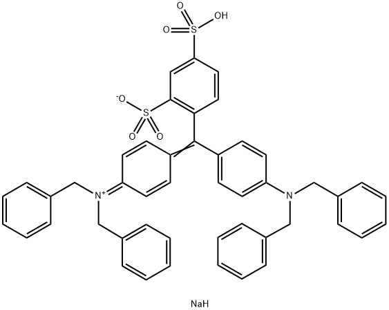 hydrogen di(benzyl)[4-[[4-(dibenzylamino)phenyl](2,4-disulphonatophenyl)methylene]cyclohexa-2,5-dien-1-ylidene]ammonium, sodium salt Structure