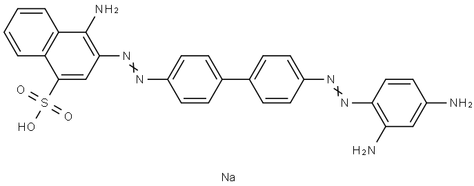 4-Amino-3-[[4'-[(2,4-diaminophenyl)azo]-1,1'-biphenyl-4-yl]azo]-1-naphthalenesulfonic acid sodium salt Struktur